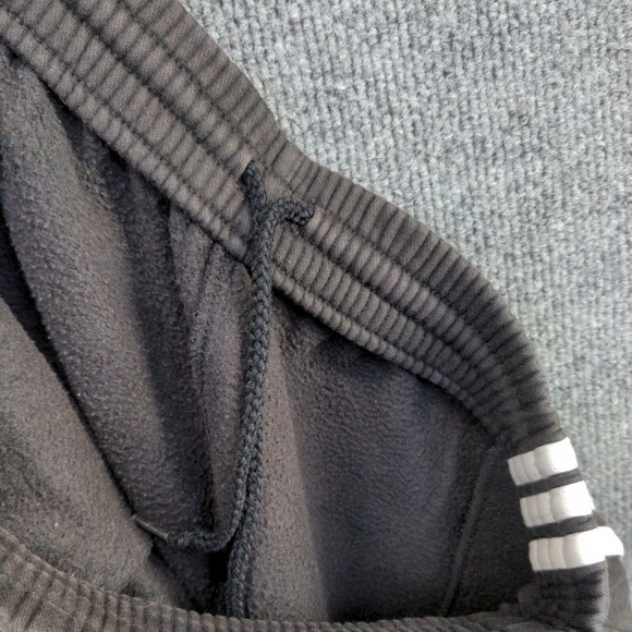 Adidas Men's Jogger Sweatpants Black Medium Drawstring Waist Side Striped #6 - Picture 12 of 16
